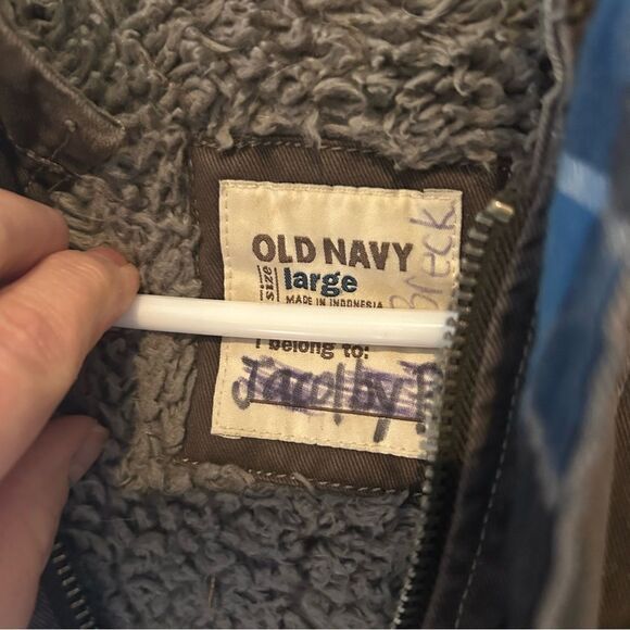 Old Navy coat jacket zip up and snap size Large 10-12 - Picture 5 of 9